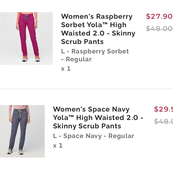 Set of 5 Figgs scrub pants, all size Large, various styles. - Picture 3 of 4